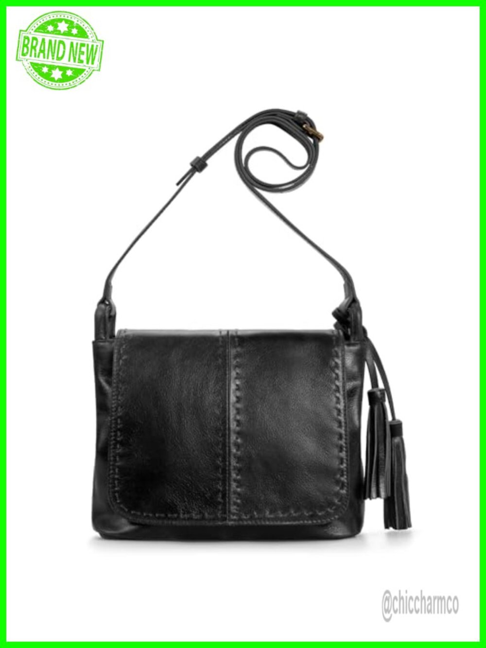 Genuine Leather Crossbody Bag RFID Multi-Pocket Medium Shoulder Purse